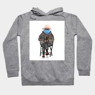 Bernie Sanders Mitten at the Inauguration - Hand Drawn Hoodie